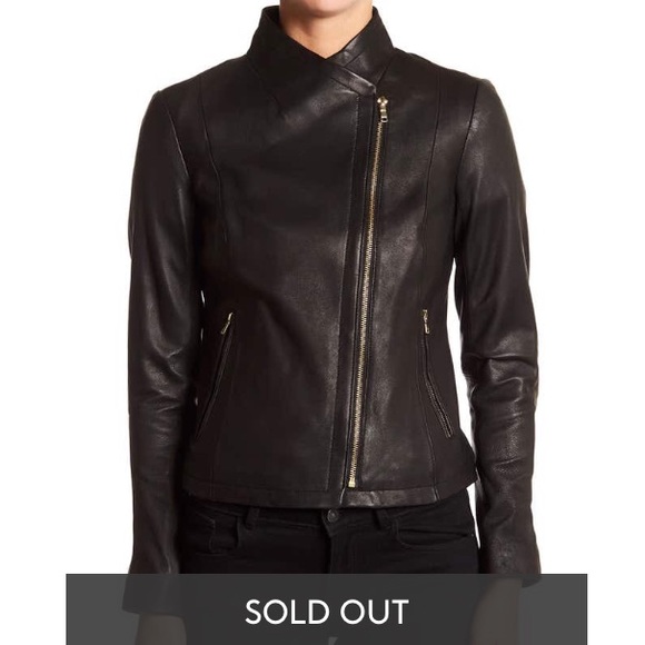 lambskin leather moto jacket cole haan